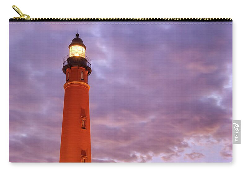 Donnatwifordphotography Zip Pouch featuring the photograph First Light at Ponce De Leon Lighthouse by Donna Twiford