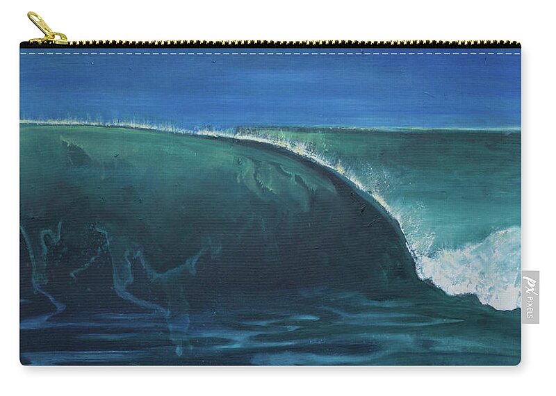 Ocean Zip Pouch featuring the painting First Wave by Whitney Palmer