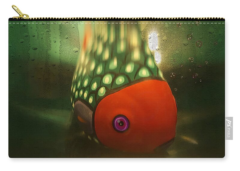 Fish Zip Pouch featuring the digital art Fish In My Sink by Pamela Smale Williams