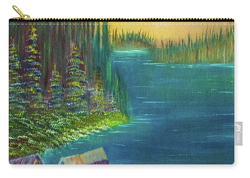 Fishing Carry-all Pouch featuring the painting Fishermans Paradise by Randy Sylvia
