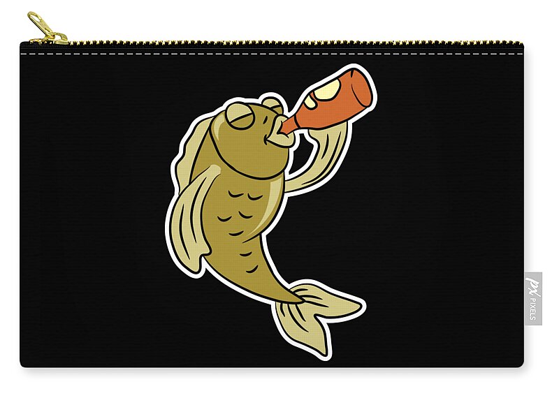 Fishing Beer Hobby Drinking Fish Birthday Gift Idea Zip Pouch by