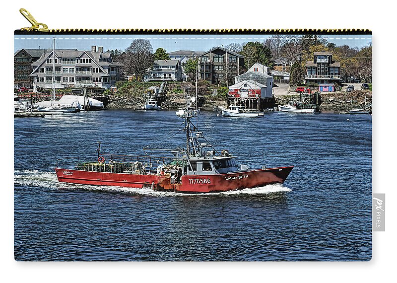 Shaftmasters Zip Pouch featuring the photograph Fishing Vessel Laura Beth by Deb Bryce