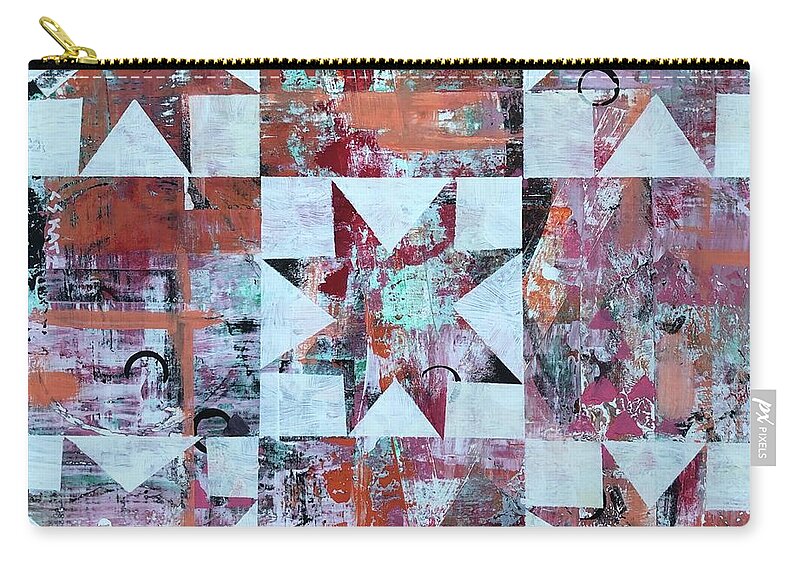 Stars Carry-all Pouch featuring the painting Five Stars by Cyndie Katz