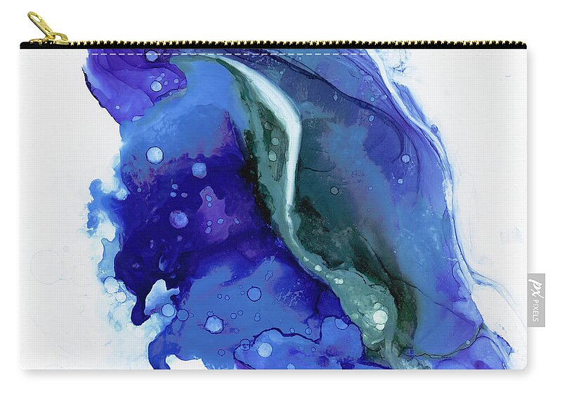 Circles Zip Pouch featuring the painting Fixing by Christy Sawyer