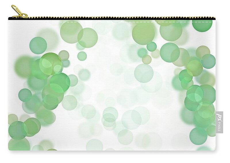 Green Zip Pouch featuring the digital art Fizz by Wade Hampton