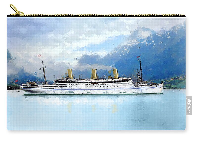 Steamer Carry-all Pouch featuring the digital art Fjord cruise by Geir Rosset