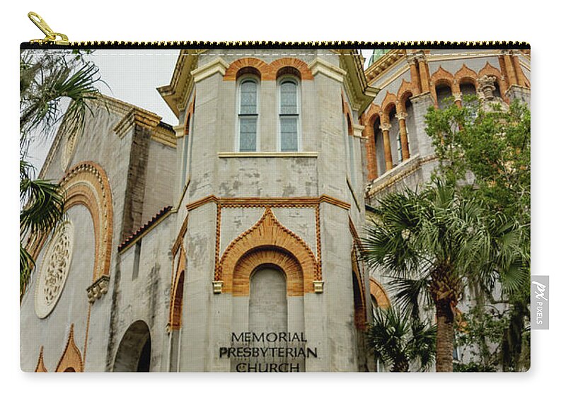 Florida Zip Pouch featuring the photograph Flagler Memorial Presbyterian Church 6 by Cindy Robinson