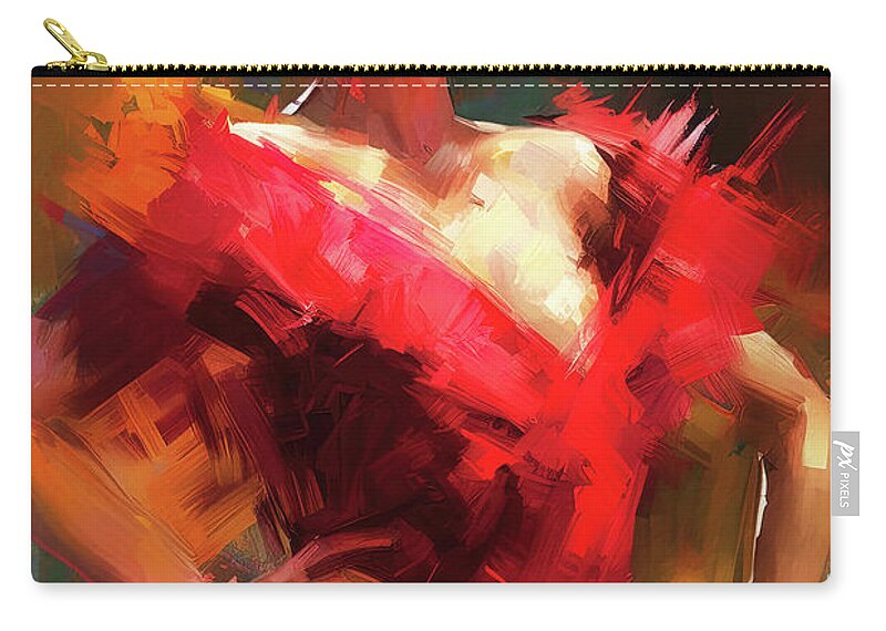 Flamenco Zip Pouch featuring the painting Flamenco Dancer, 17 by AM FineArtPrints