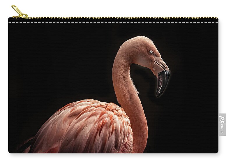 Flamigo Zip Pouch featuring the photograph Flamigo in Black by MPhotographer