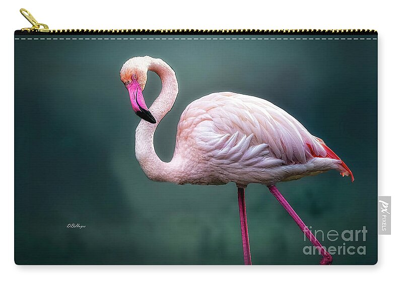 Birds Zip Pouch featuring the photograph Flamingo Artistry by DB Hayes