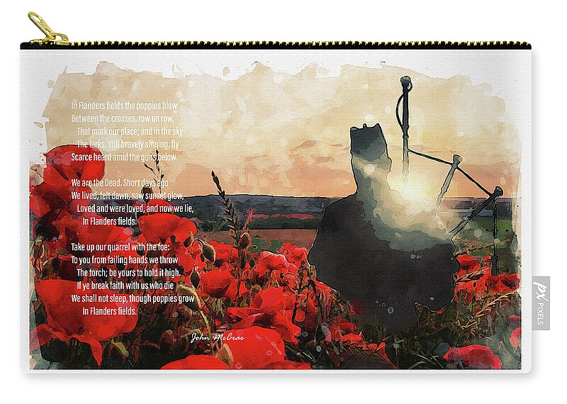 Soldier Poppies Carry-all Pouch featuring the digital art Flanders Field by Airpower Art