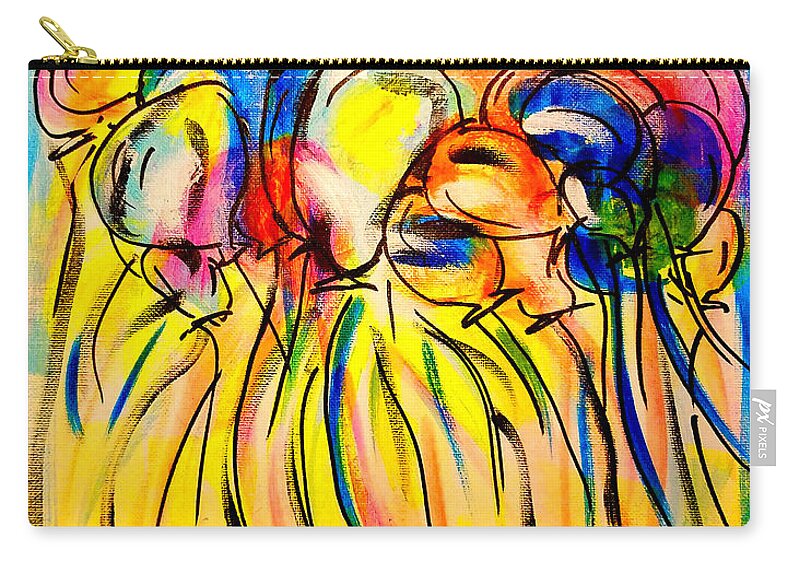 Balloons Zip Pouch featuring the mixed media Flight Of The Balloons by Brent Knippel