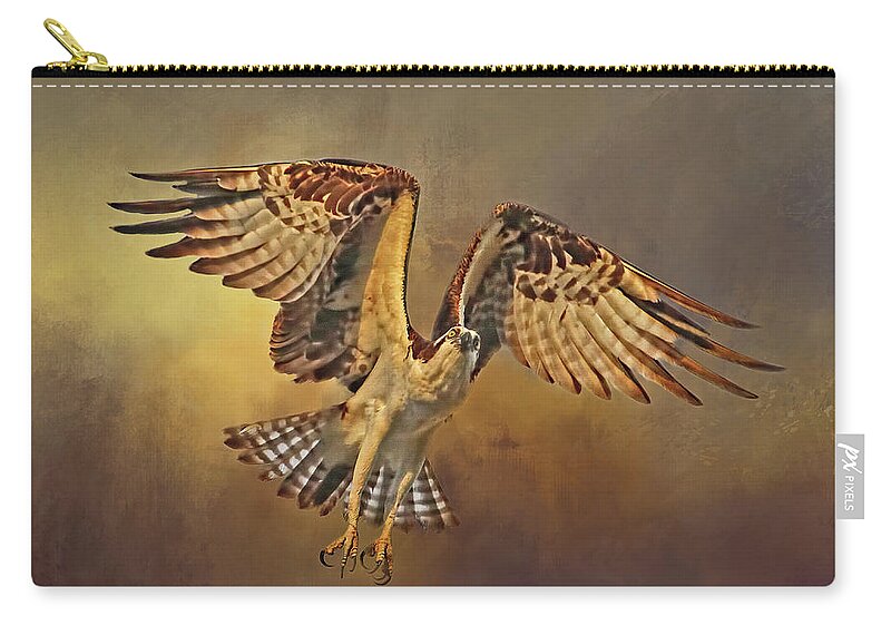Sea Hawk Zip Pouch featuring the photograph Flight of the Osprey by HH Photography of Florida