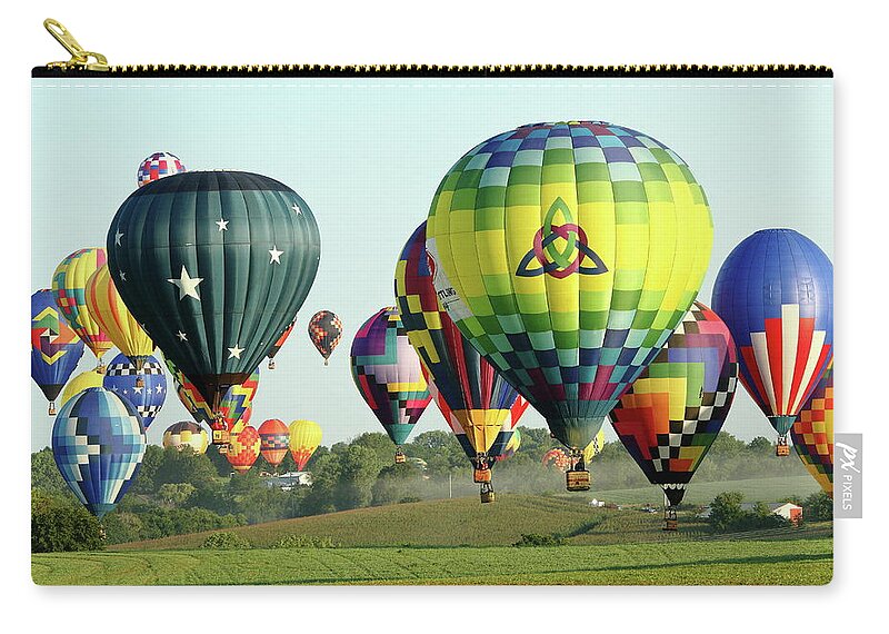Balloon Zip Pouch featuring the photograph Floating Along by Lens Art Photography By Larry Trager