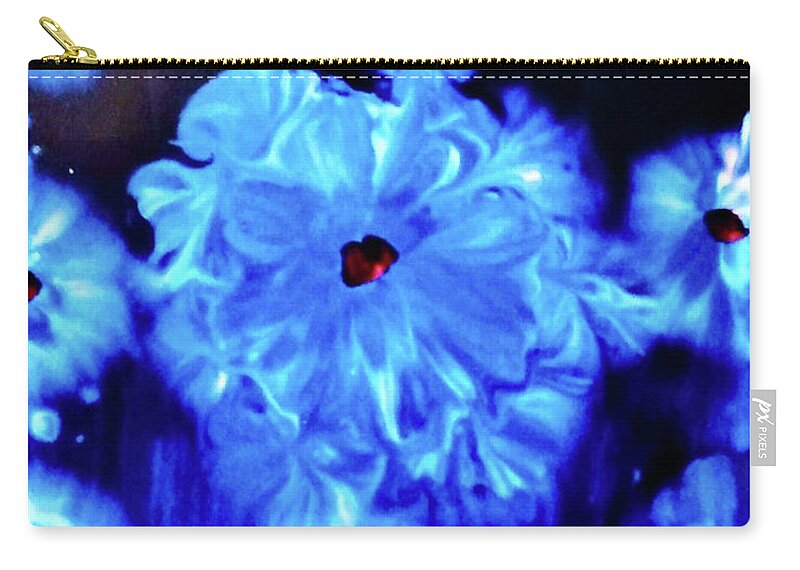 Float Zip Pouch featuring the painting Floating flowers by Anna Adams