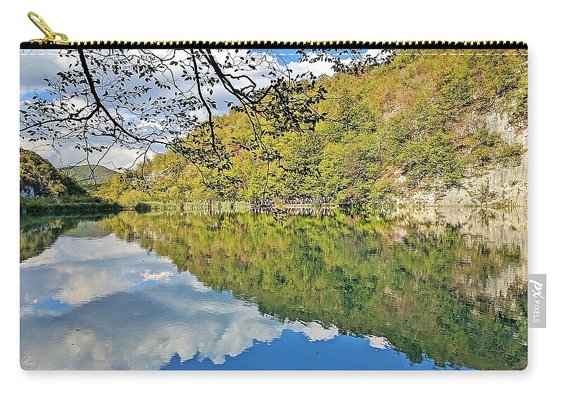 Plitvice Lakes Carry-all Pouch featuring the photograph Floating forest by Yvonne Jasinski