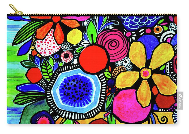 Flowers Zip Pouch featuring the painting Floral 7 by Robin Mead