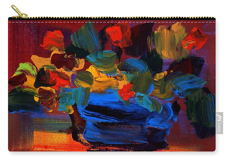 Still Life Zip Pouch featuring the painting Floral Study III by Jim Stallings