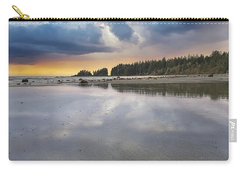 Landscape Zip Pouch featuring the photograph Florencia Bay Sunset at Quisitis Point Point by Allan Van Gasbeck