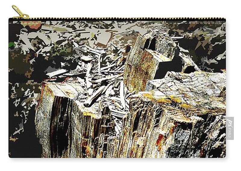 Florissant Zip Pouch featuring the digital art Florissant Fossil Beds National Park Stamp by Troy Stapek