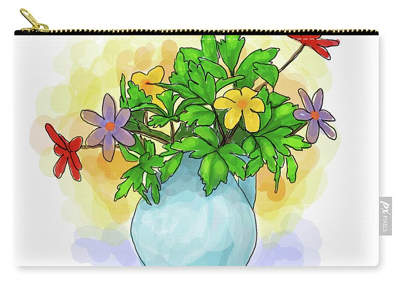 Flower Zip Pouch featuring the digital art Flower 8 by Lucie Dumas