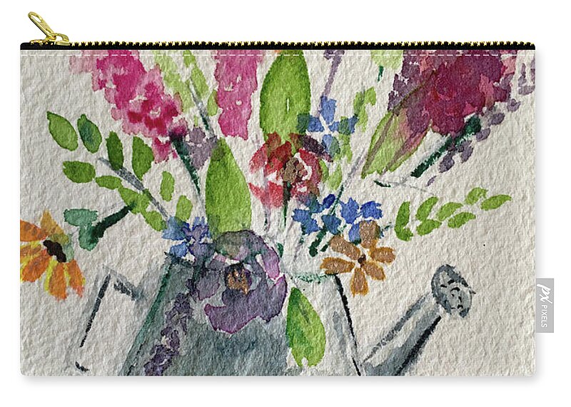 Flowers Carry-all Pouch featuring the painting Flower Buzz by Roxy Rich