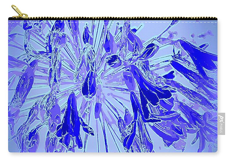Plant Zip Pouch featuring the photograph Flower Cluster in Blue by Loraine Yaffe