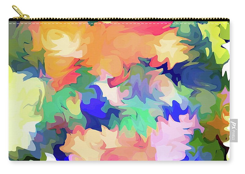 #abstract #abstractart #digital #digitalart #wallart #markslauter #print #greetingcards #pillows #duvetcovers #shower #bag #case #shirts #towels #mats #notebook #blanket #charger #pouch #mug #tapestries #facemask #puzzle Zip Pouch featuring the digital art Flower Forest Canopy by Mark Slauter