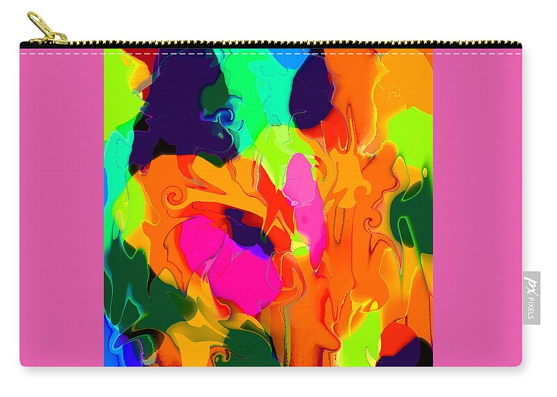 Abstract Zip Pouch featuring the digital art Flower in Bloom Abstract by Ronald Mills