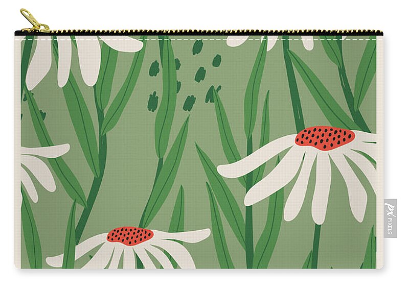 Flower Market Carry-all Pouch featuring the painting Flower Market New York Retro Botanical by Modern Art