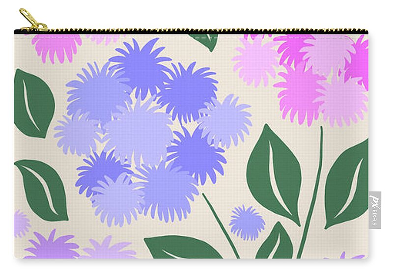 Flower Market Carry-all Pouch featuring the painting Flower Market New York Retro Floss Flowers by Modern Art