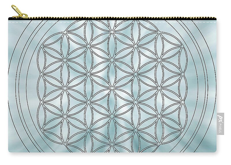 Flower Of Life Zip Pouch featuring the digital art Flower of Life_17 by Az Jackson