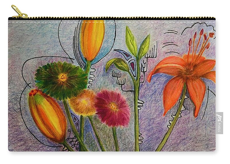 Flowers Carry-all Pouch featuring the photograph Flowers for Me by Suzanne Udell Levinger