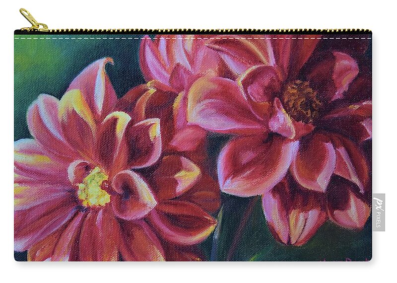 Flowers Zip Pouch featuring the painting Flowers for Mom I by Lori Brackett