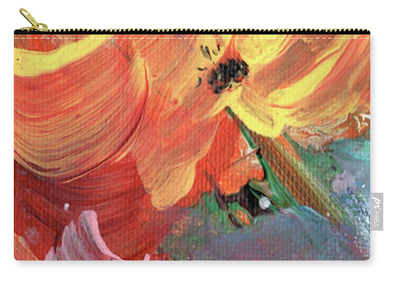 Still Life Zip Pouch featuring the painting Flowers Of My Mind 03 by Miki De Goodaboom