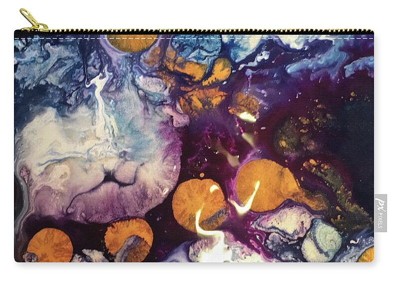 Ink Zip Pouch featuring the painting Flowing by Janice Nabors Raiteri