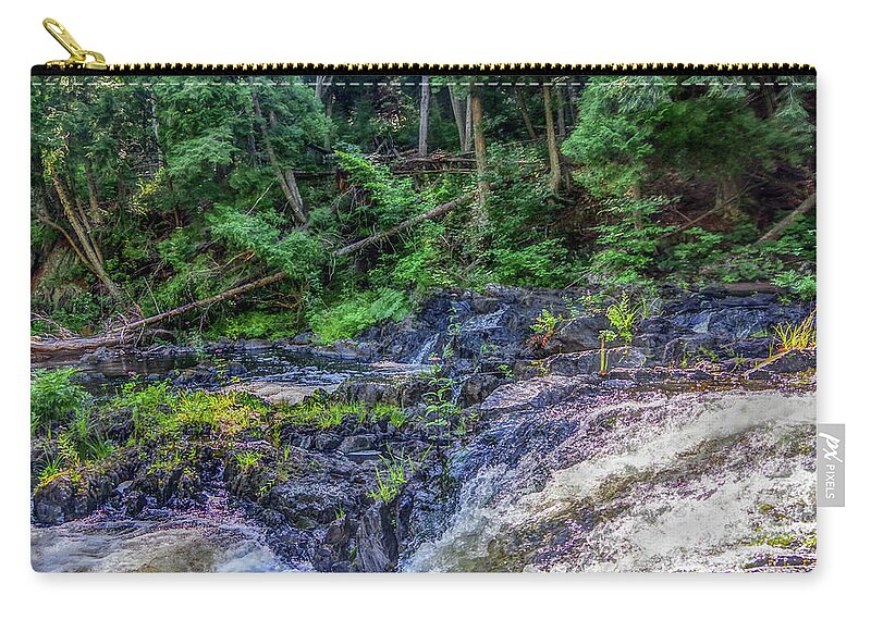 No People Zip Pouch featuring the photograph Flowing water HDR by Nathan Wasylewski