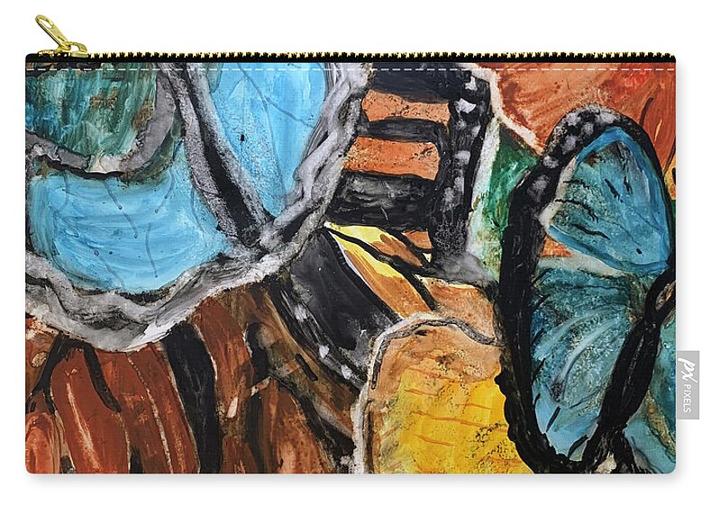 Watercolor Zip Pouch featuring the painting Fly Butterfly by Genevieve Holland