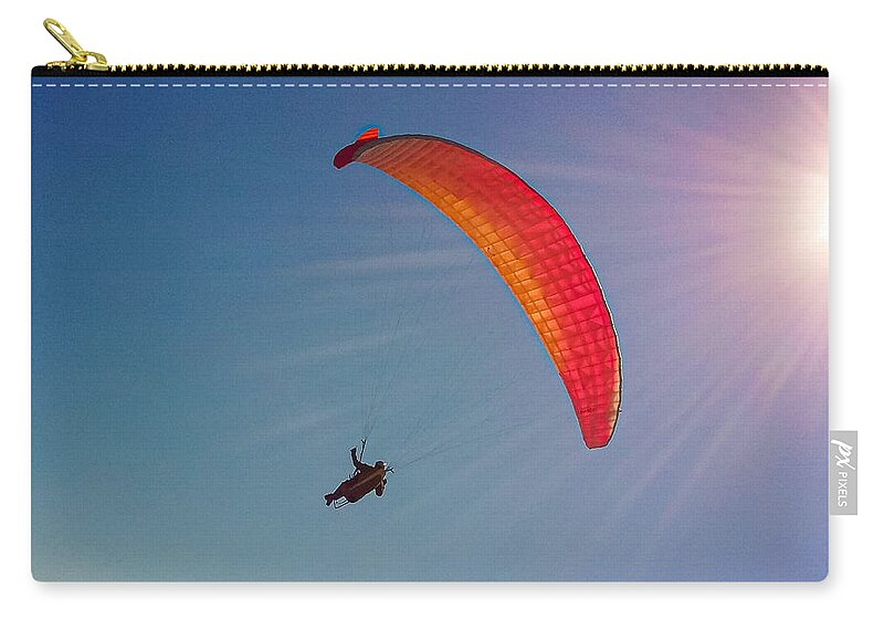 Adventure Zip Pouch featuring the photograph Flying High Towards The Sun by Andre Petrov