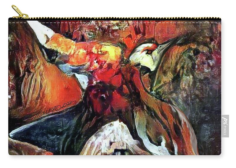 American Art Zip Pouch featuring the digital art Flying Solo 006 by Stacey Mayer by Stacey Mayer