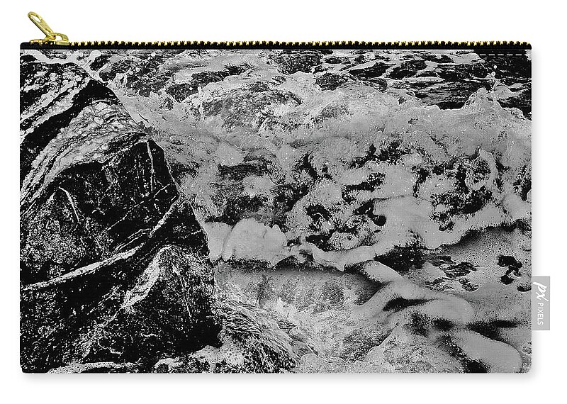 Water Zip Pouch featuring the photograph Foam and Fury by Alida M Haslett
