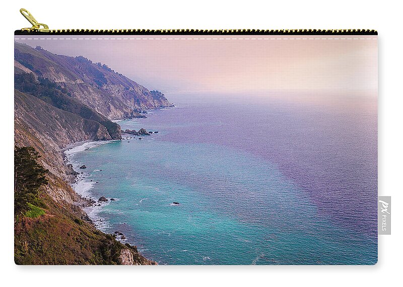 Beauty In Nature Zip Pouch featuring the photograph Fog Big Sur Carmel Monterey PCH 0743 by Amyn Nasser