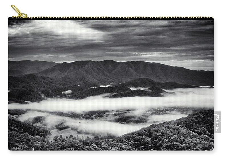 Fog Zip Pouch featuring the photograph Fog in the Valley 4 by Phil Perkins