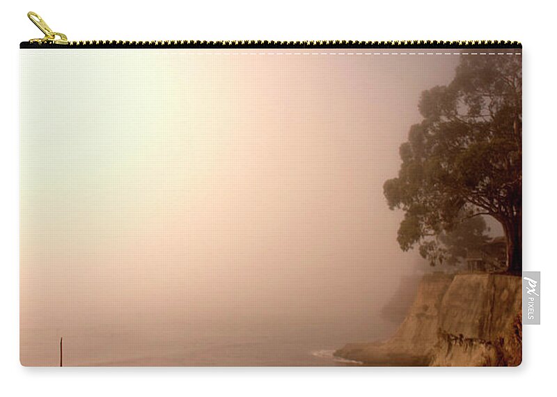 Fog Zip Pouch featuring the photograph Fog Lit by Lora Lee Chapman
