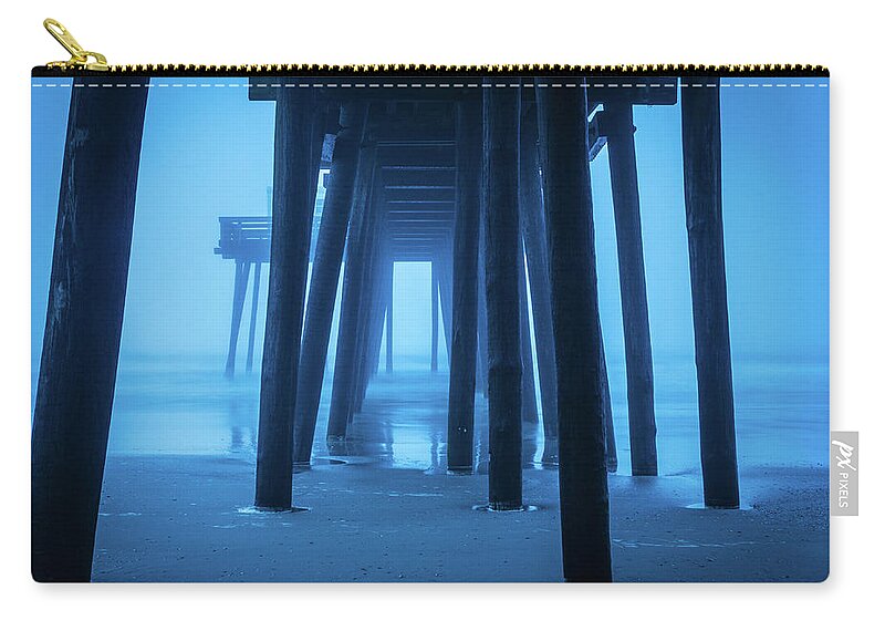 Ocean City Zip Pouch featuring the photograph Foggy Blue Ocean City Morning by Kristia Adams