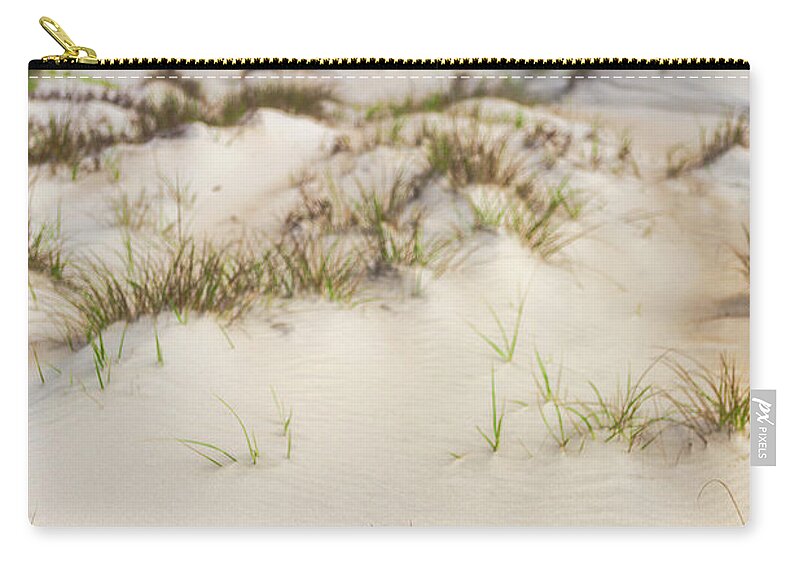 North Carolina Zip Pouch featuring the photograph Foggy Morning Foggy Dunes by Dan Carmichael