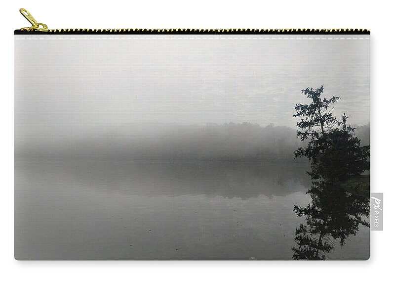  Carry-all Pouch featuring the photograph Foggy Morning Tree by Brad Nellis