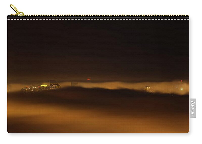Fog Zip Pouch featuring the photograph Foggy Seattle Night 3 by Pelo Blanco Photo