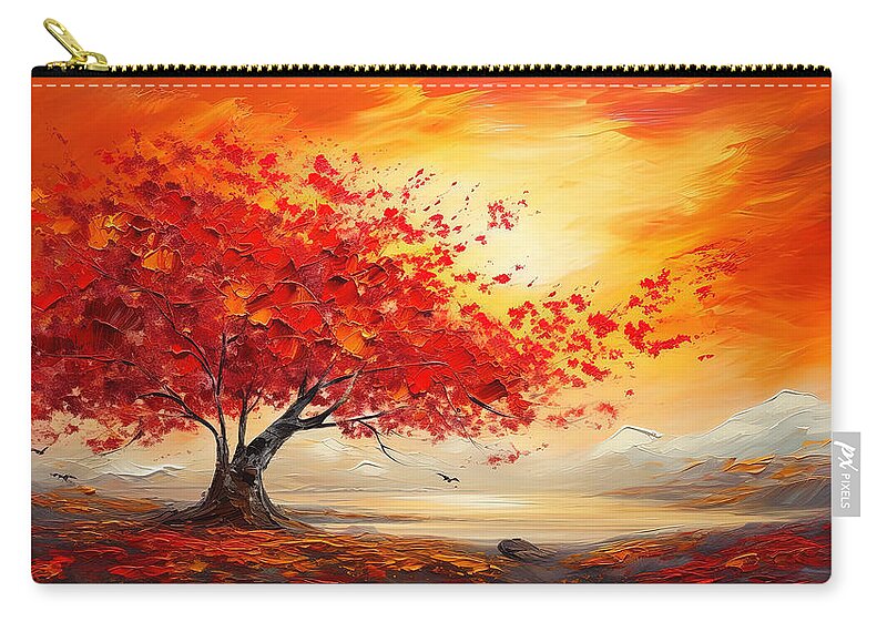 Maple Tree Zip Pouch featuring the painting Foliage Impressionist by Lourry Legarde