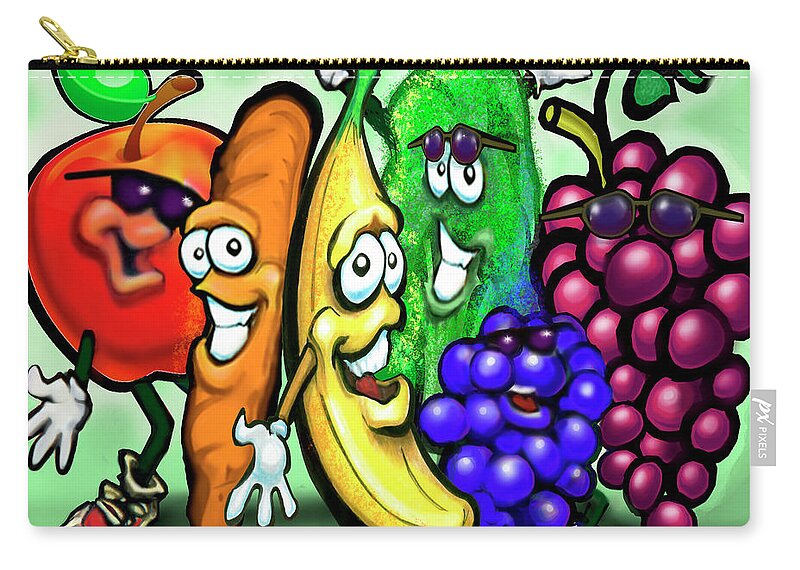 Food Zip Pouch featuring the digital art Food Rainbow by Kevin Middleton
